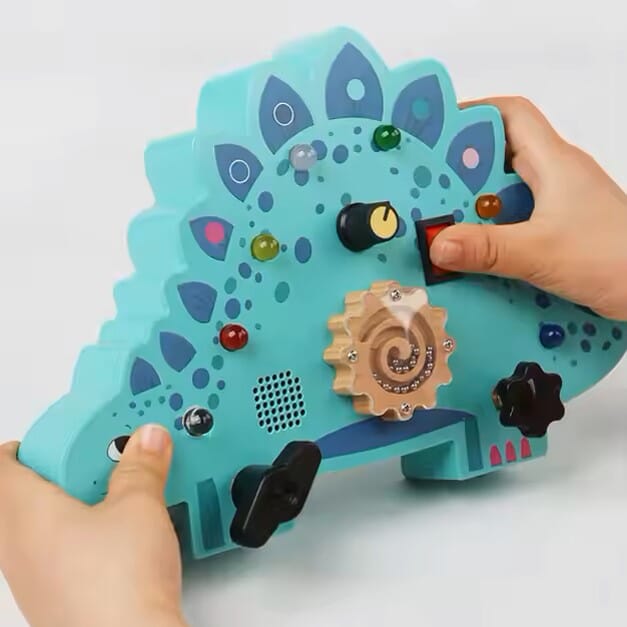 Tableau Montessori - BusyBoardCircuit™ - Stégosaure - Bébé Savant