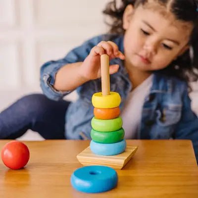 Jouet en Bois - WoodenToys™ - Tour arc - en - ciel - Bébé Savant