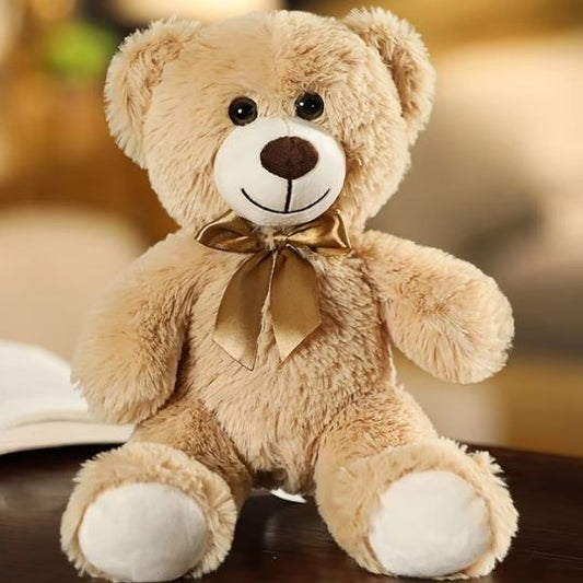 ours en peluche beige face