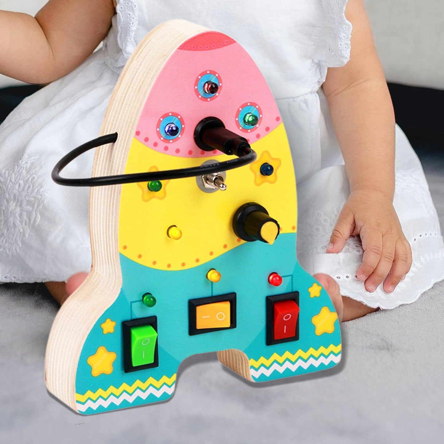 Tableau Montessori - BusyBoardCircuit™ - Fusée - Bébé Savant
