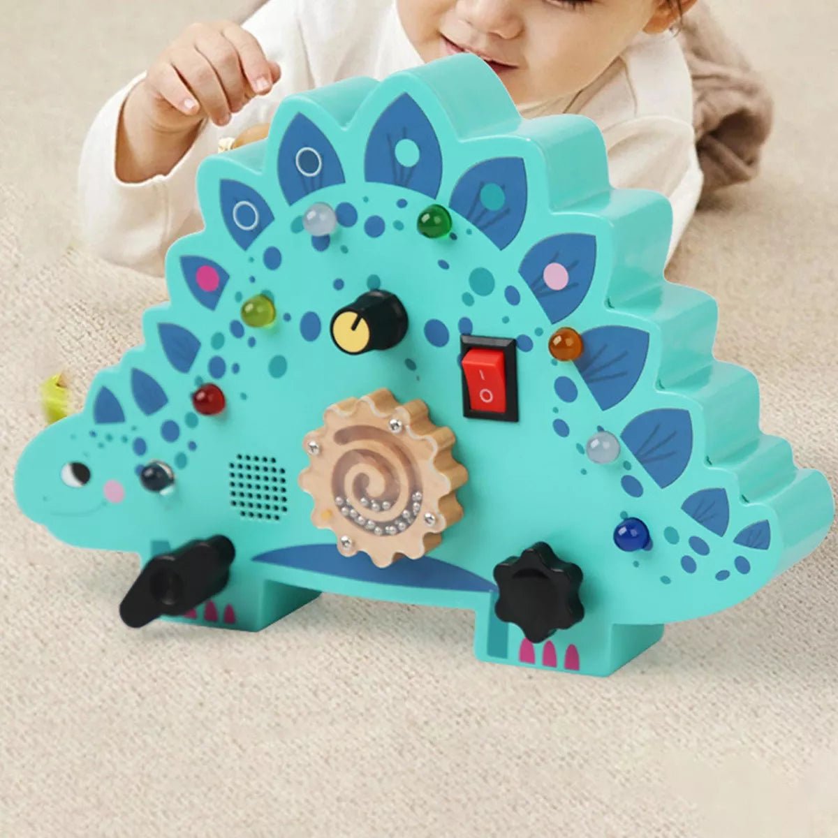 Tableau Montessori - BusyBoardCircuit™ - Stégosaure - Bébé Savant