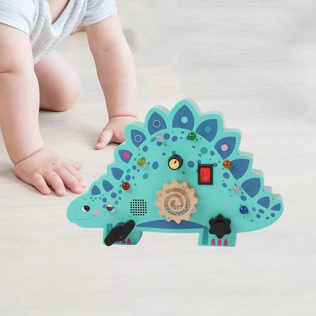 Tableau Montessori - BusyBoardCircuit™ - Stégosaure - Bébé Savant