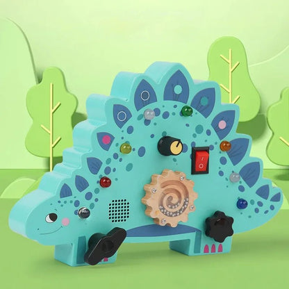 Tableau Montessori - BusyBoardCircuit™ - Stégosaure - Bébé Savant